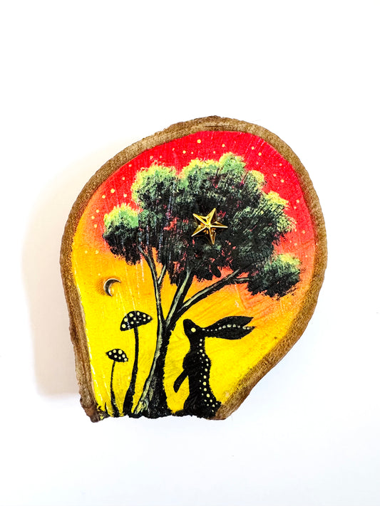 Hand-painted rustic wood slice / Kézzel festett rusztikus fakorong
