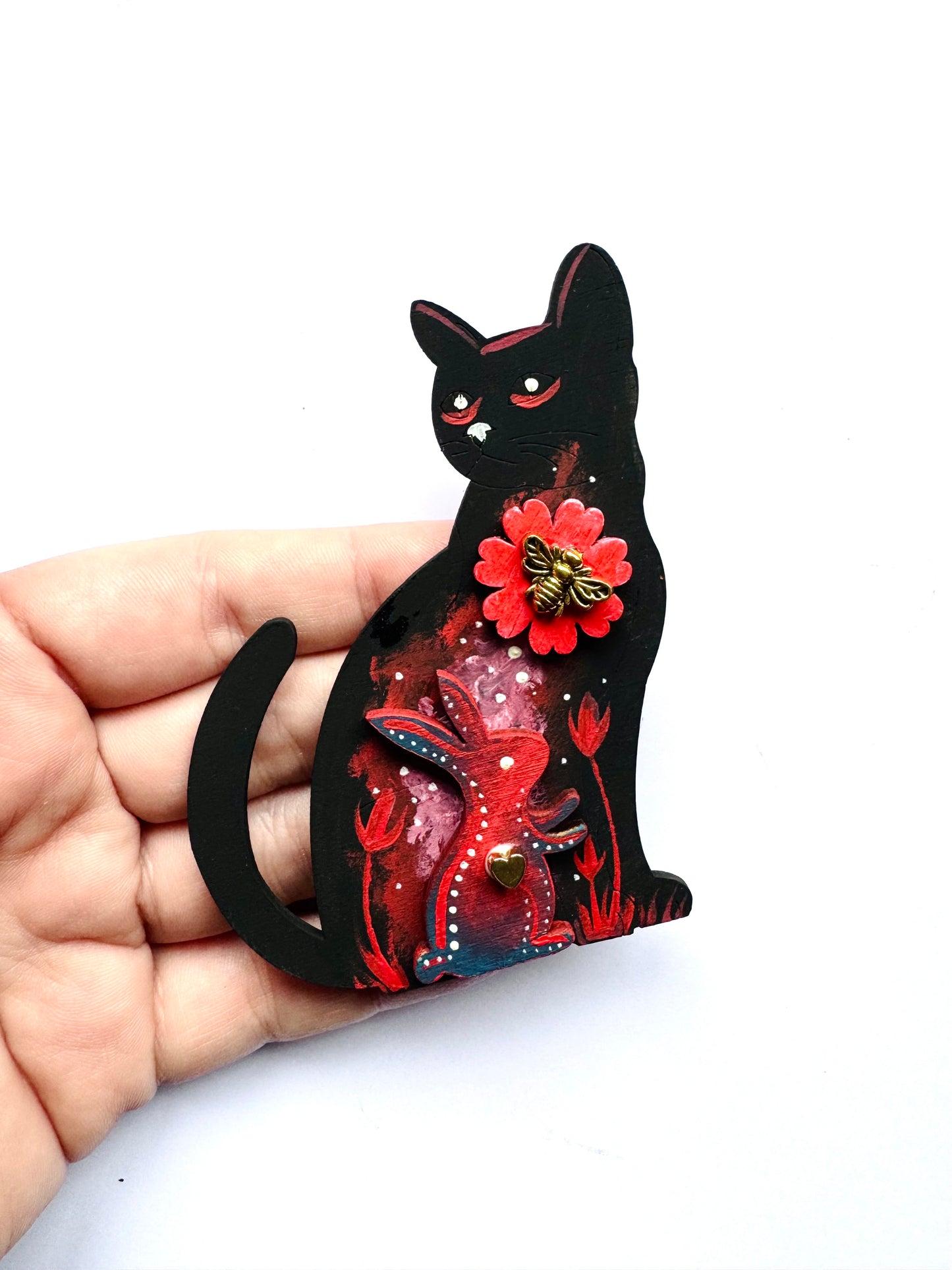 Hand-painted cat MAGNET / Kézzel festett macska mágnes