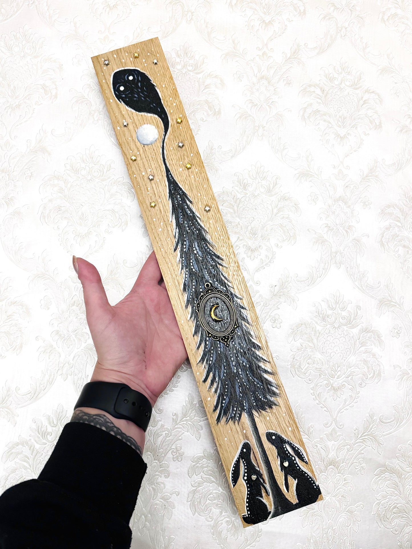 Parkettaléc-festmény NAGYOBB / Painting on wooden parquette strip, LARGER SIZE