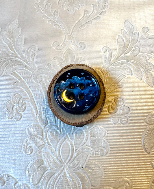Hand-painted mini wood & button MAGNET / Kézzel festett mini fakorong & gomb MÁGNES