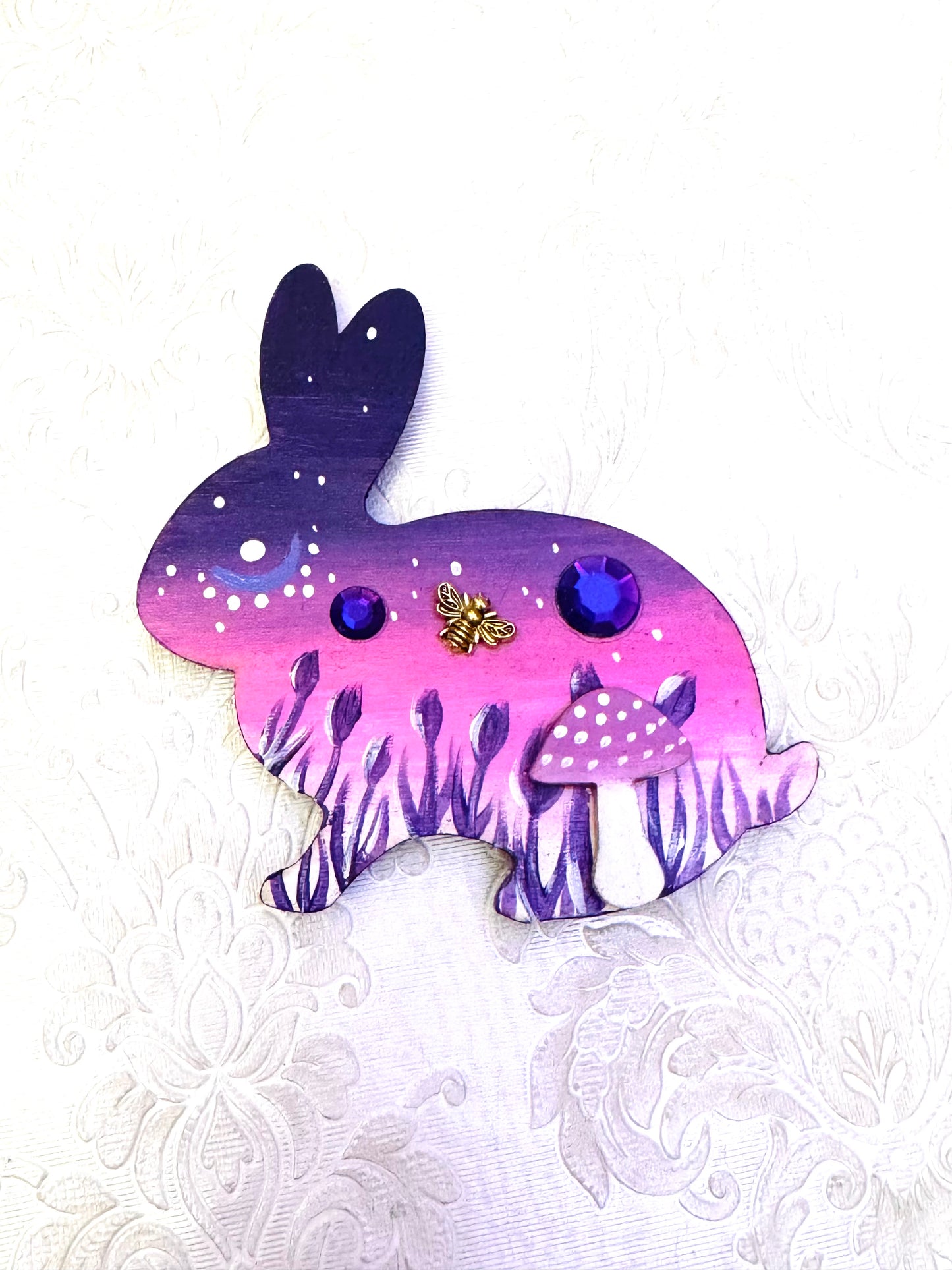 Hand-painted rabbit MAGNET / Kézzel festett nyuszi mágnes