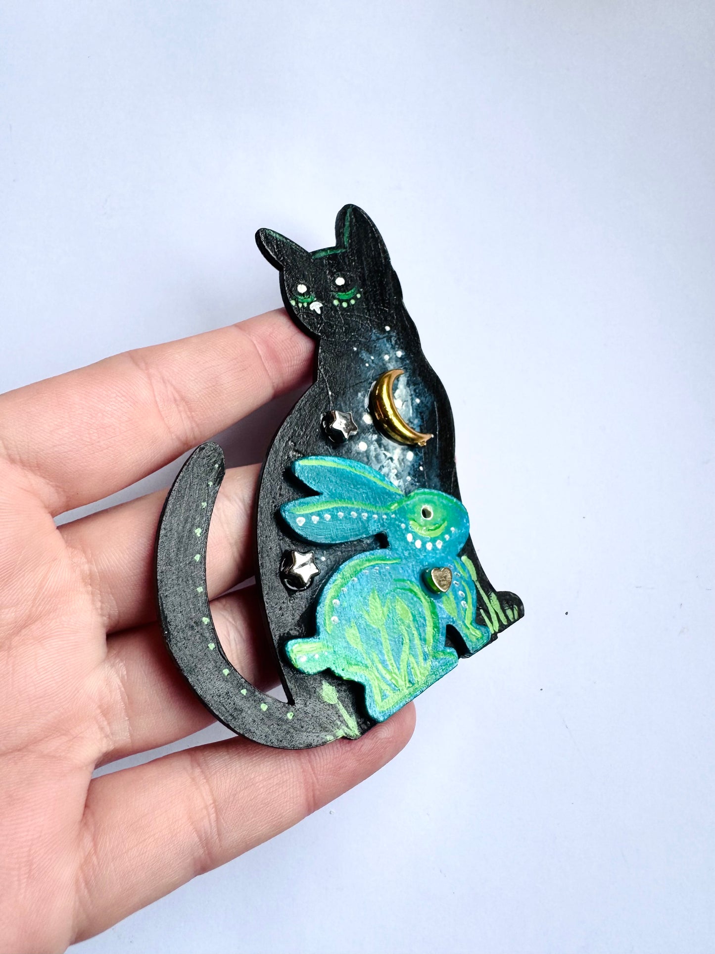 Hand-painted cat MAGNET / Kézzel festett macska mágnes