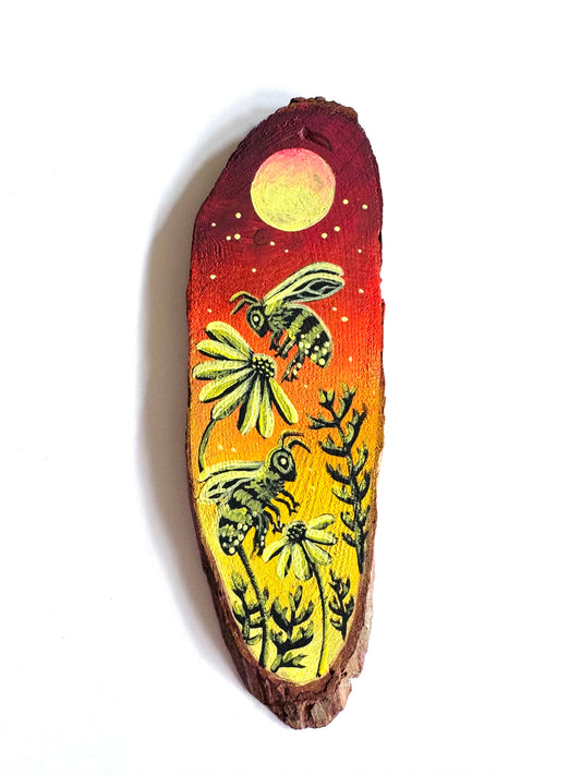 Hand-painted mini wood slice MAGNET / Kézzel festett mini fakorong mágnes