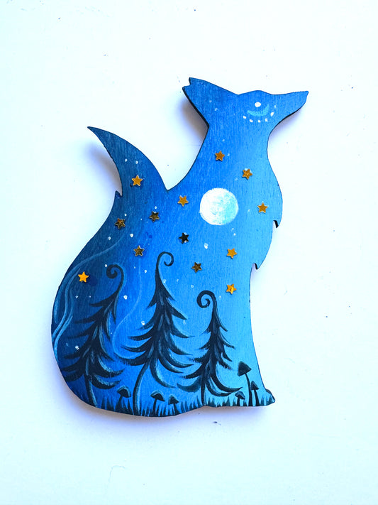 Hand-painted EYCIIR fox MAGNET / Kézzel festett EYCIIR róka mágnes