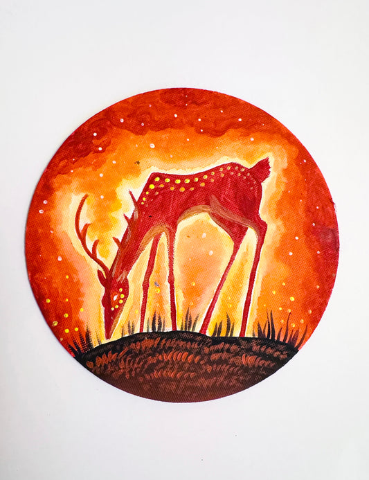 Original ROUND magnetic acrylic painting on canvas / Eredeti akrilfestmény KEREK vásznon (mágneses)