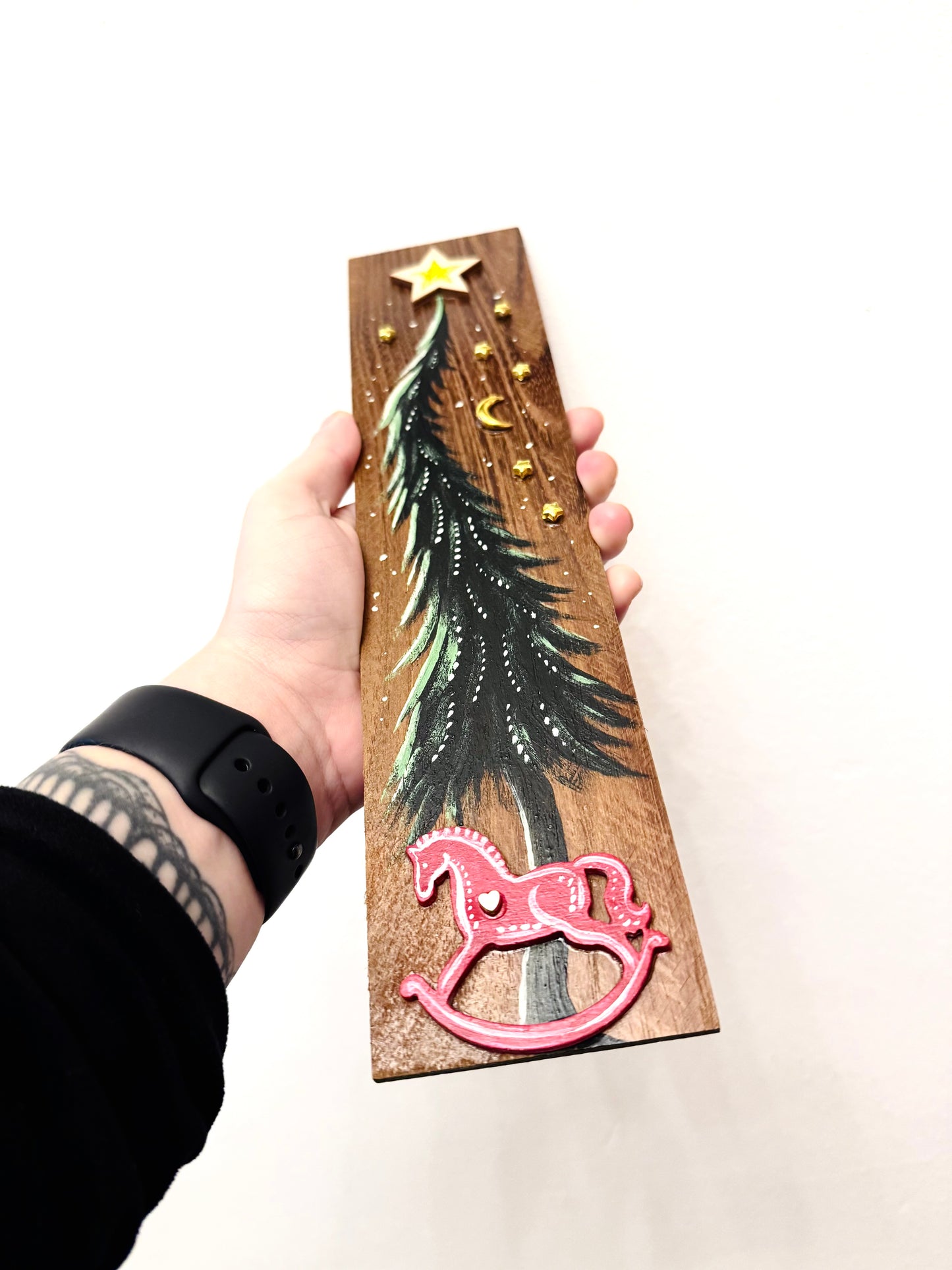 Parkettaléc-festmény KISEBB / Painting on wooden parquette strip, SMALLER SIZE