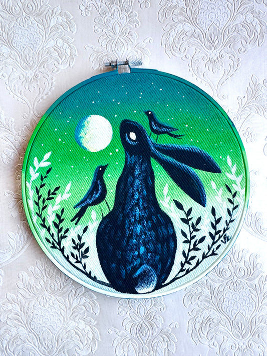 Original acrylic painting on upcycled denim / Eredeti akrilfestmény farmerre