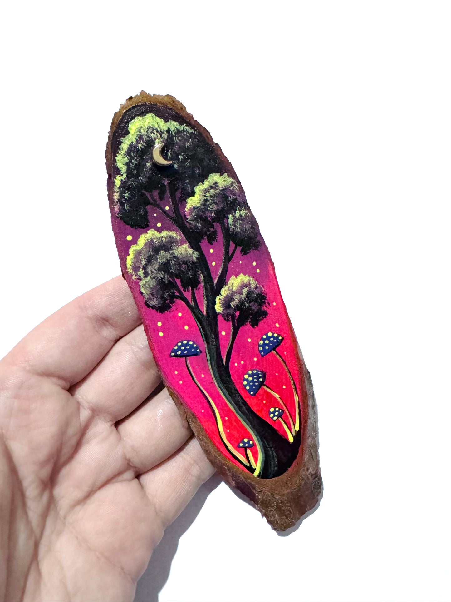 Hand-painted mini wood slice MAGNET / Kézzel festett mini fakorong mágnes