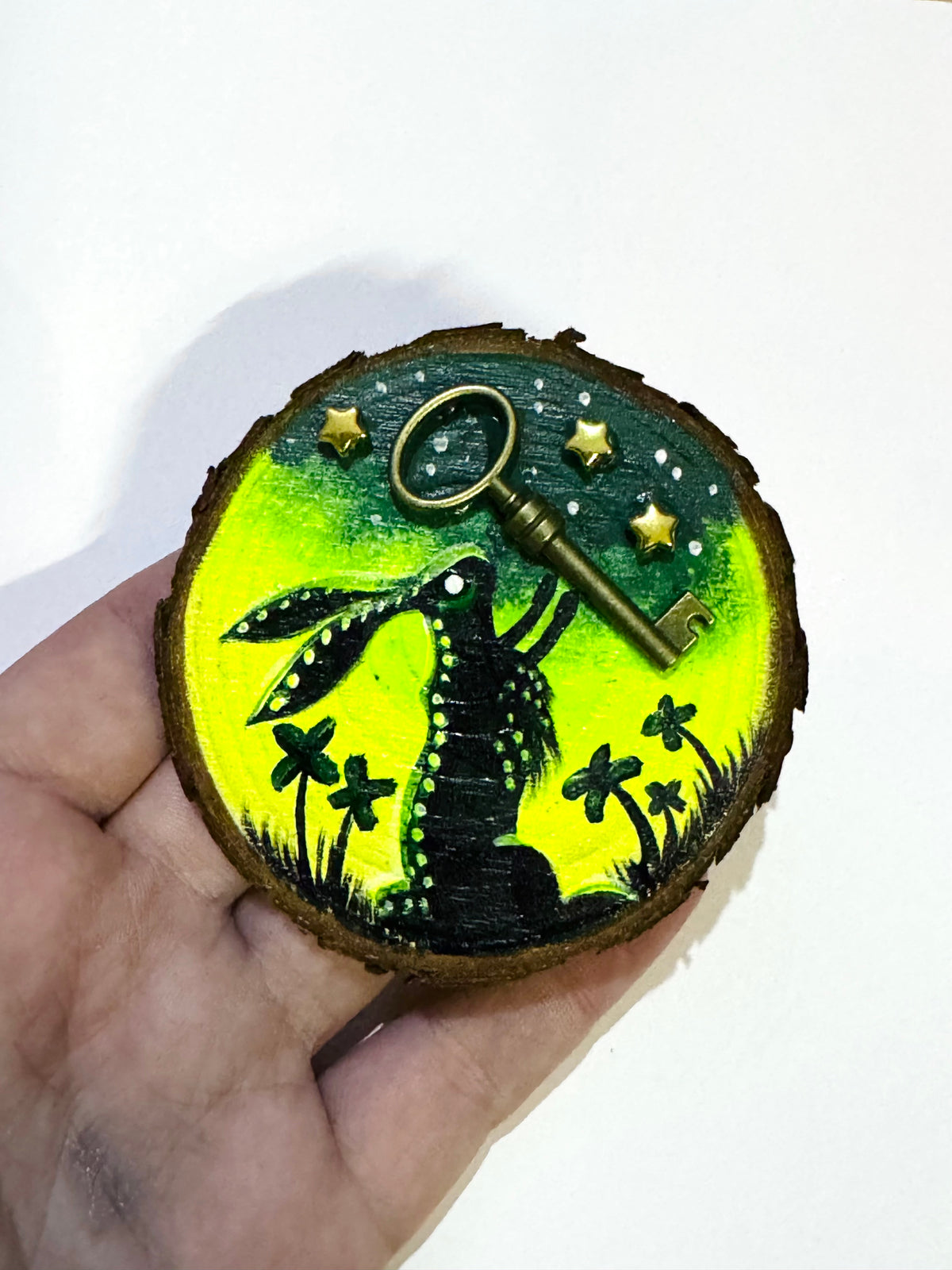 Hand-painted mini wood slice MAGNET / Kézzel festett mini fakorong mágnes