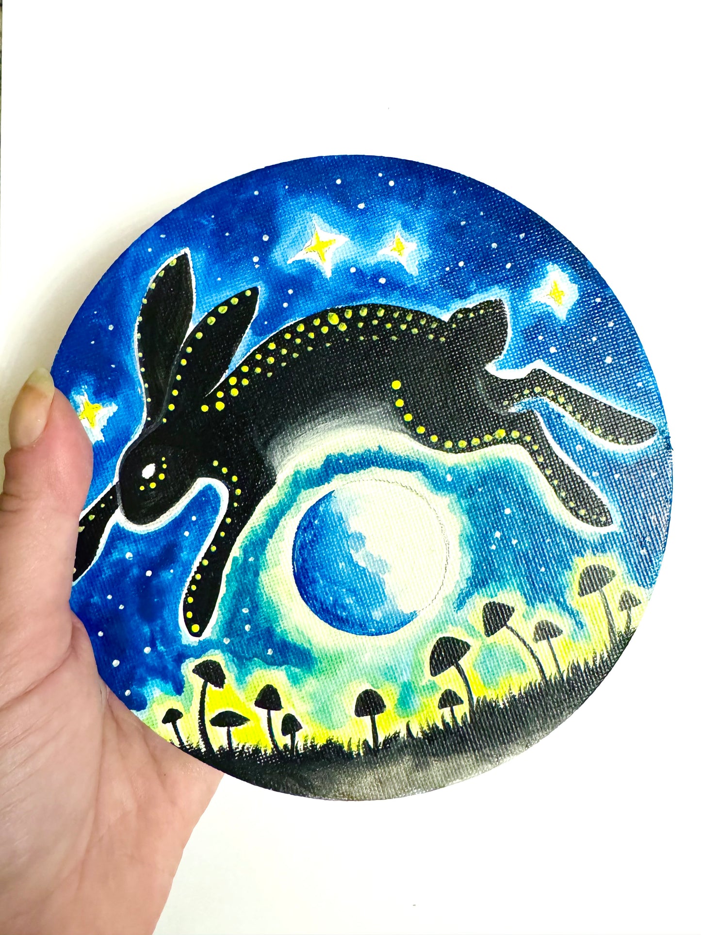 Original ROUND magnetic acrylic painting on canvas / Eredeti akrilfestmény KEREK vásznon (mágneses)