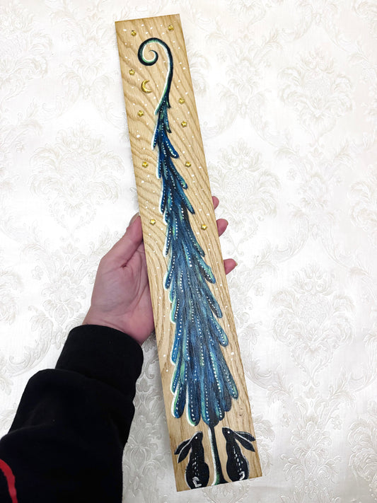 Parkettaléc-festmény NAGYOBB / Painting on wooden parquette strip, LARGER SIZE