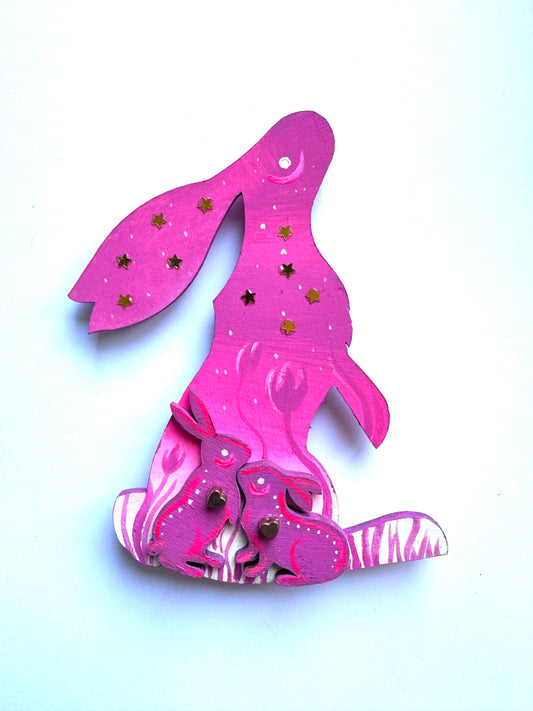 Hand-painted EYCIIR rabbit MAGNET / Kézzel festett EYCIIR nyuszi mágnes