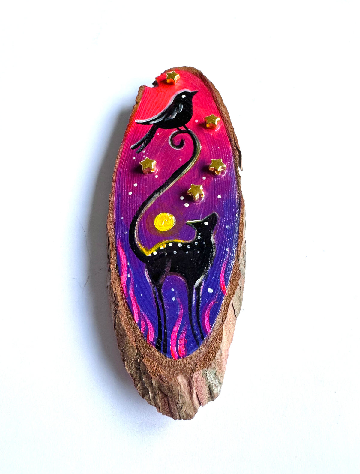 Hand-painted mini wood slice MAGNET / Kézzel festett mini fakorong mágnes