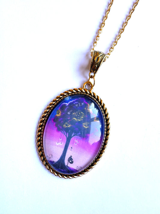 Big oval pendant / Nagy ovális medál egyedi grafikával