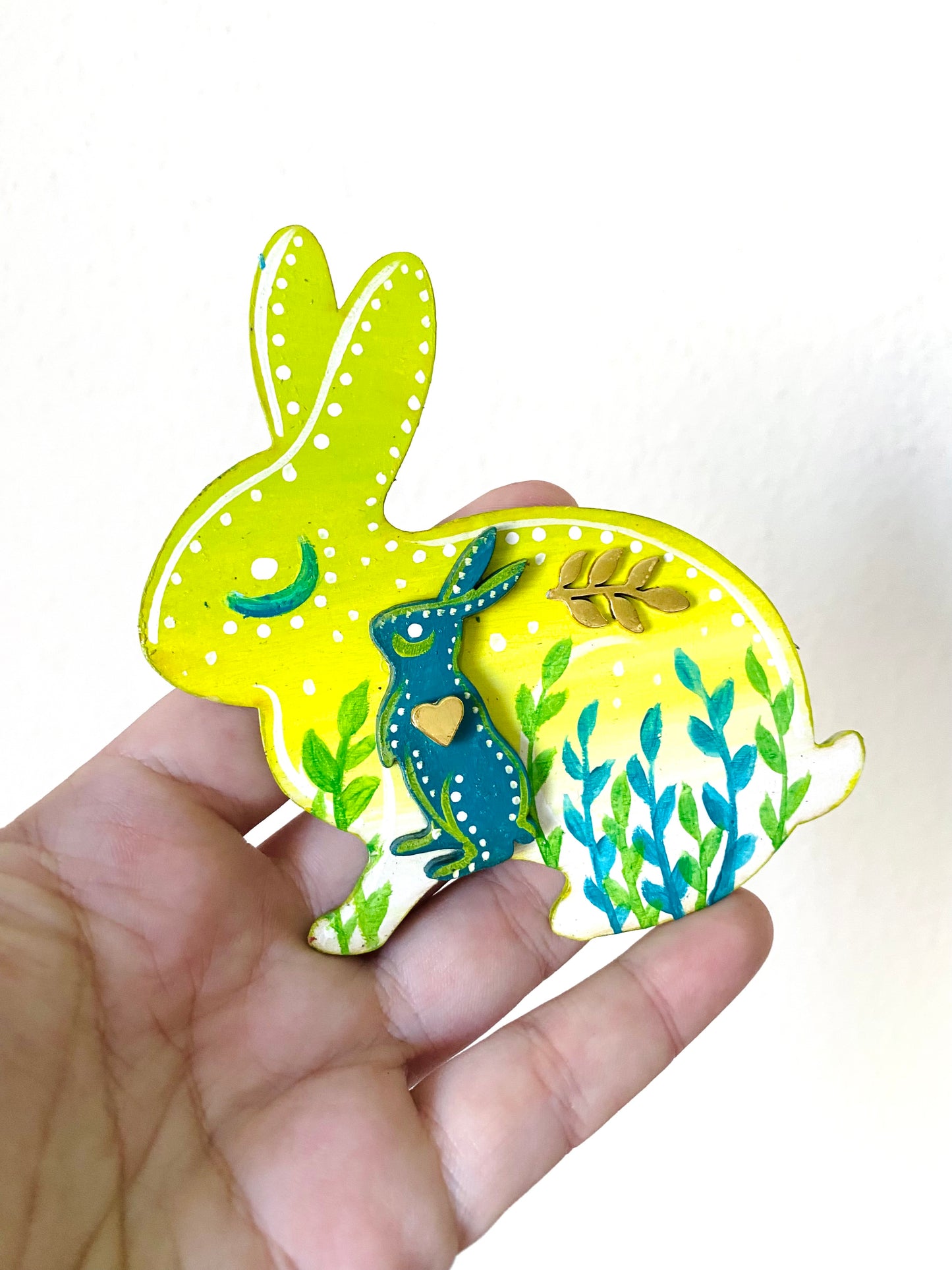 Hand-painted rabbit MAGNET / Kézzel festett nyuszi mágnes