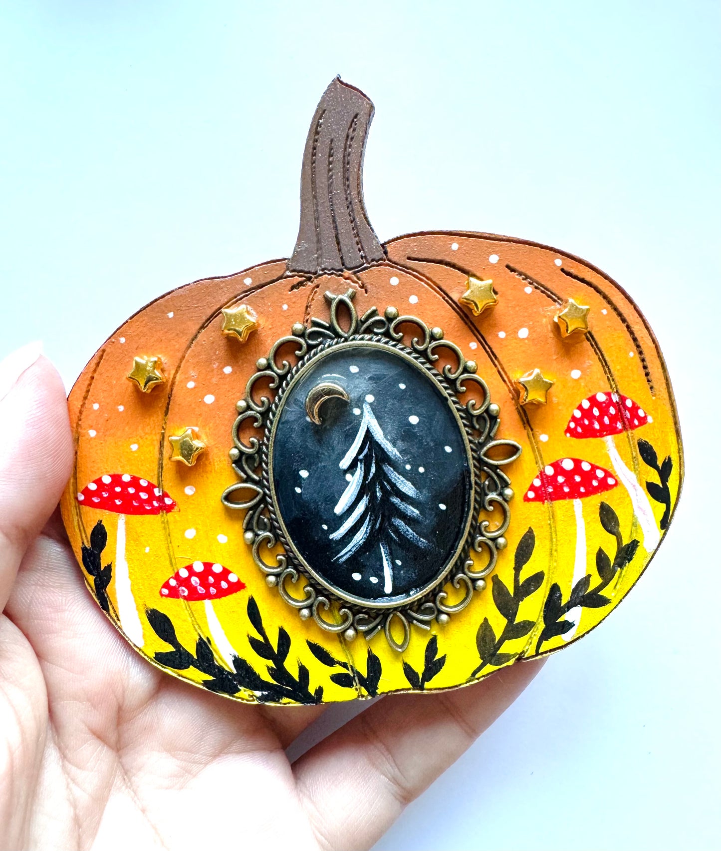 Hand-painted pumpkin MAGNET / Kézzel festett varázstök mágnes