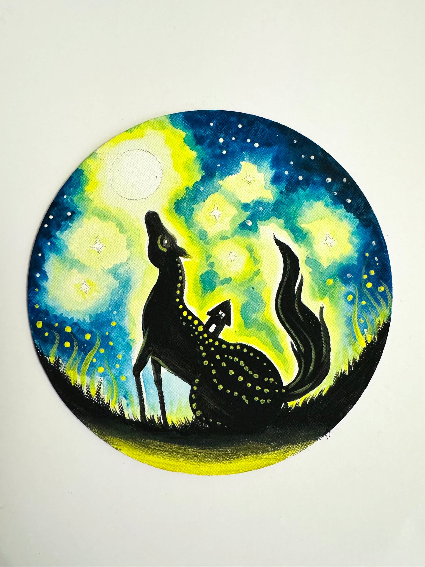 Original ROUND magnetic acrylic painting on canvas / Eredeti akrilfestmény KEREK vásznon (mágneses)