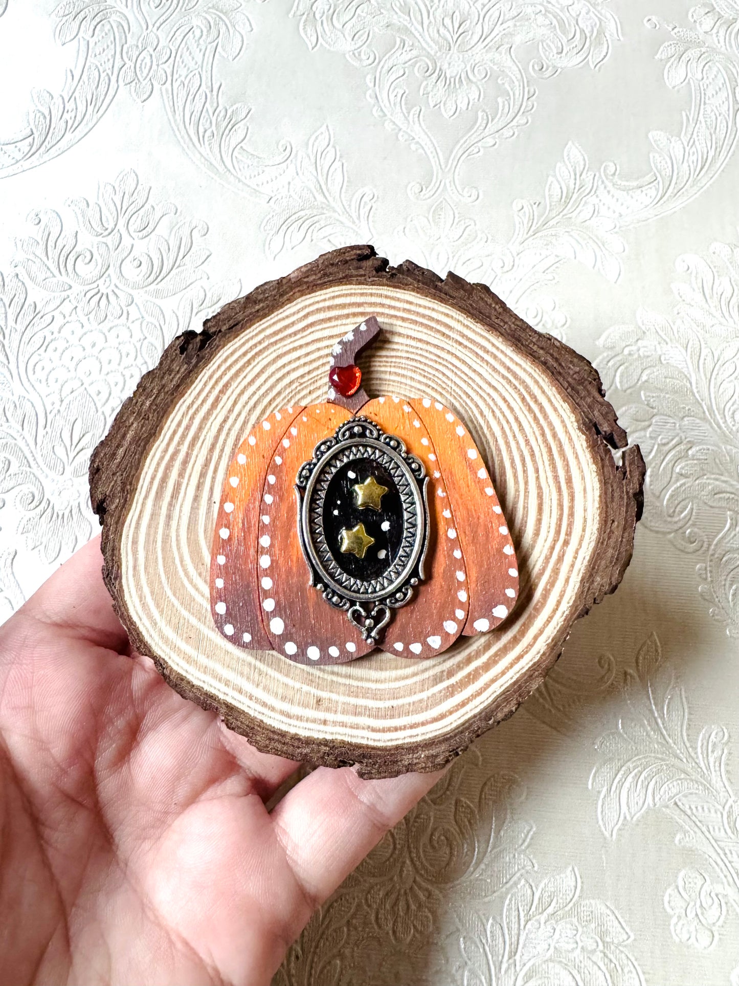 Hand-painted mini wood slice MAGNET / Kézzel festett mini fakorong mágnes