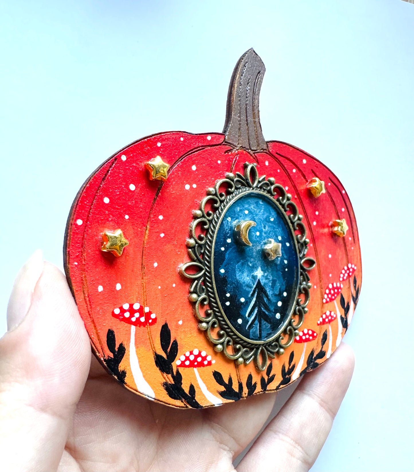Hand-painted pumpkin MAGNET / Kézzel festett varázstök mágnes