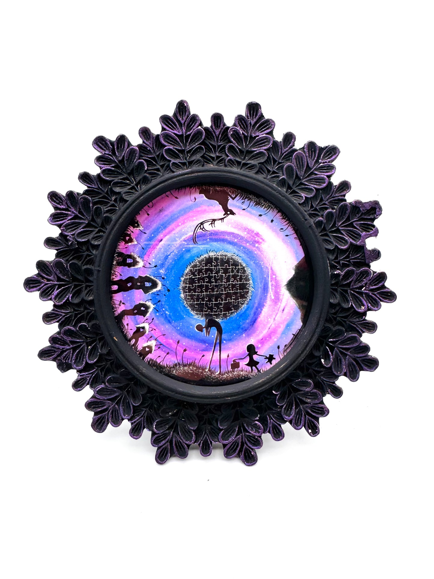 Mini round framed art print in an ornate frame / Mini kerek keretezett művészi nyomat díszes keretben
