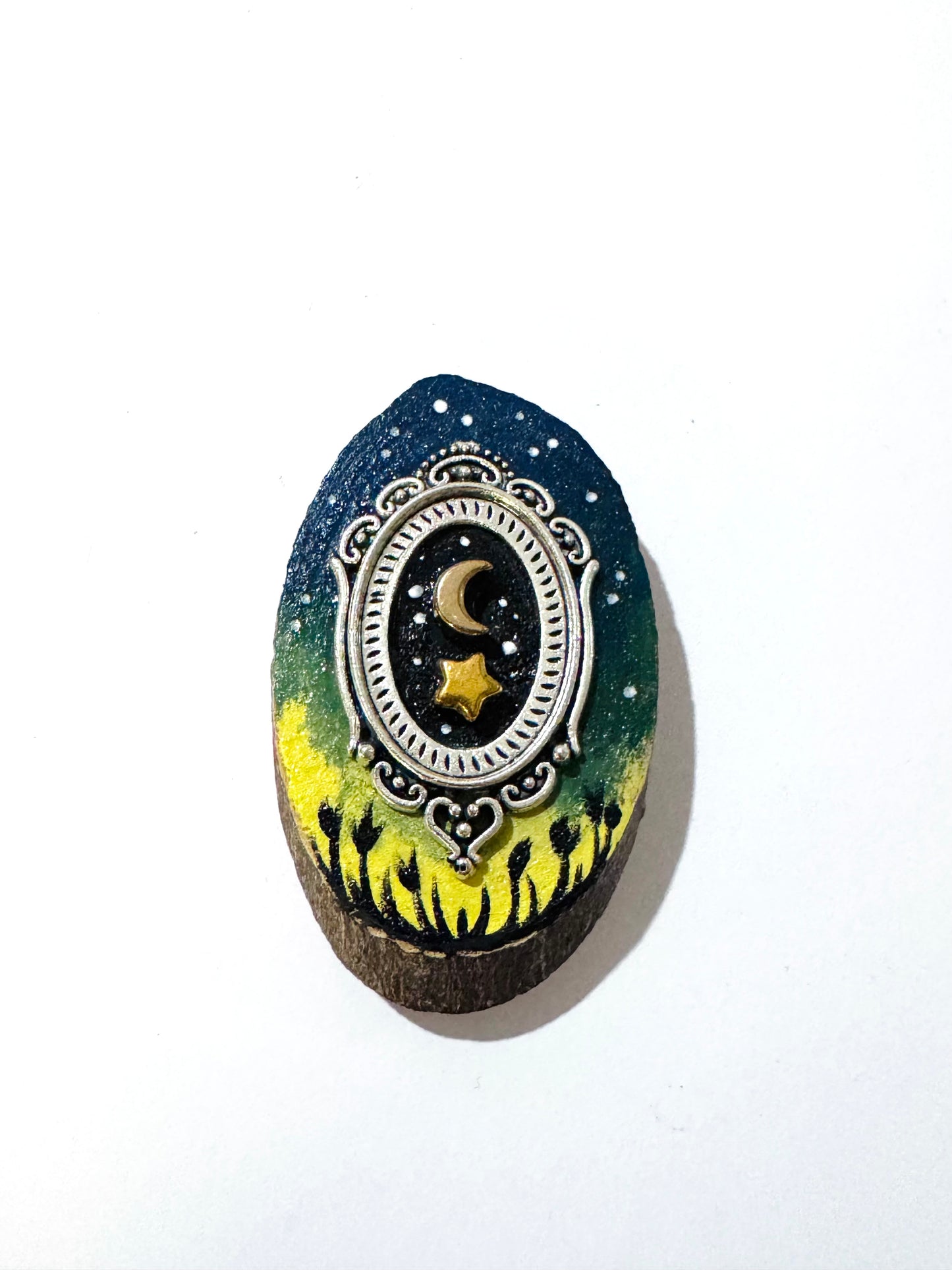 Hand-painted mini wood & steel MAGNET / Kézzel festett mini fa & fém MÁGNES