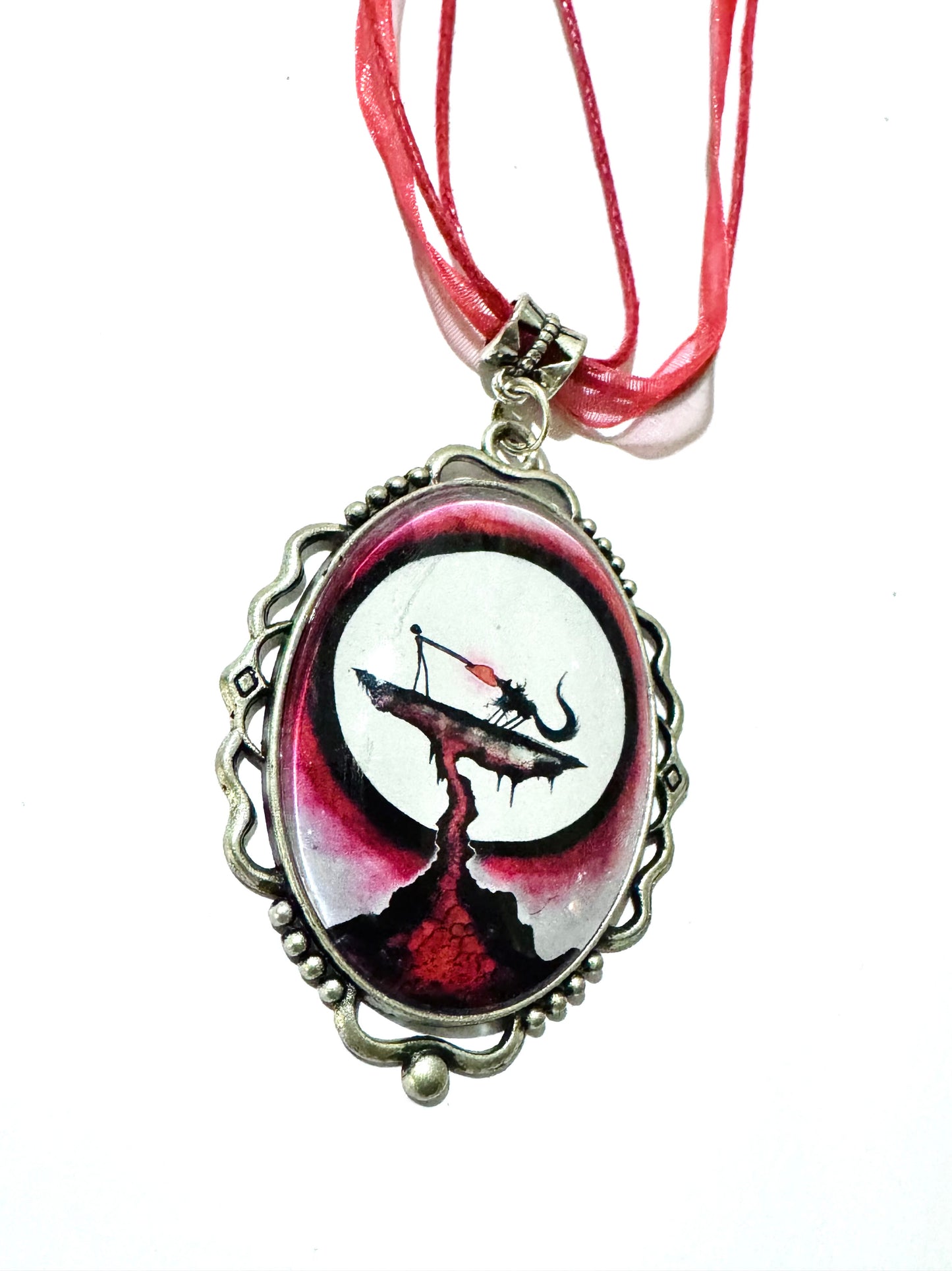 Big oval pendant / Nagy ovális medál egyedi grafikával