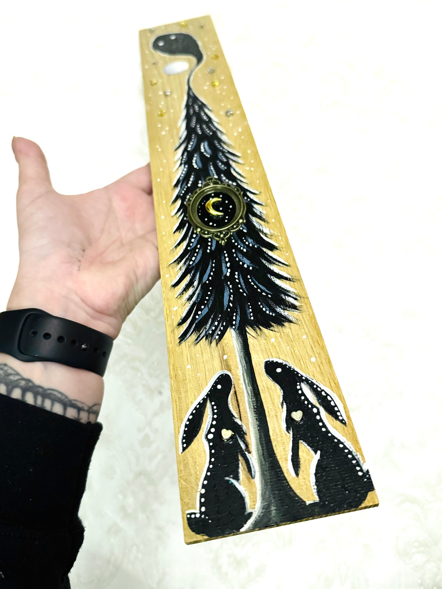 Parkettaléc-festmény NAGYOBB / Painting on wooden parquette strip, LARGER SIZE