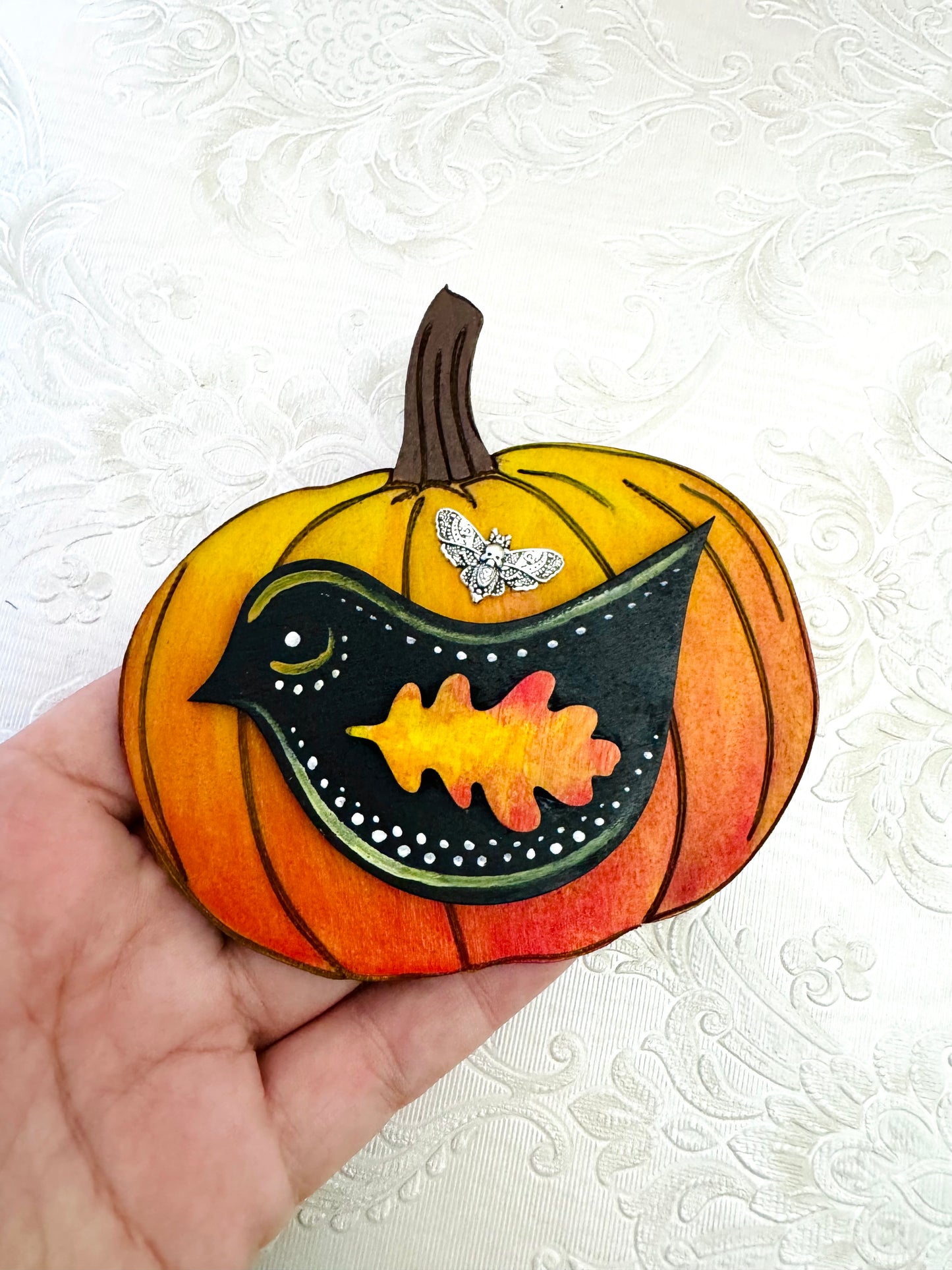 Hand-painted pumpkin MAGNET / Kézzel festett tök mágnes