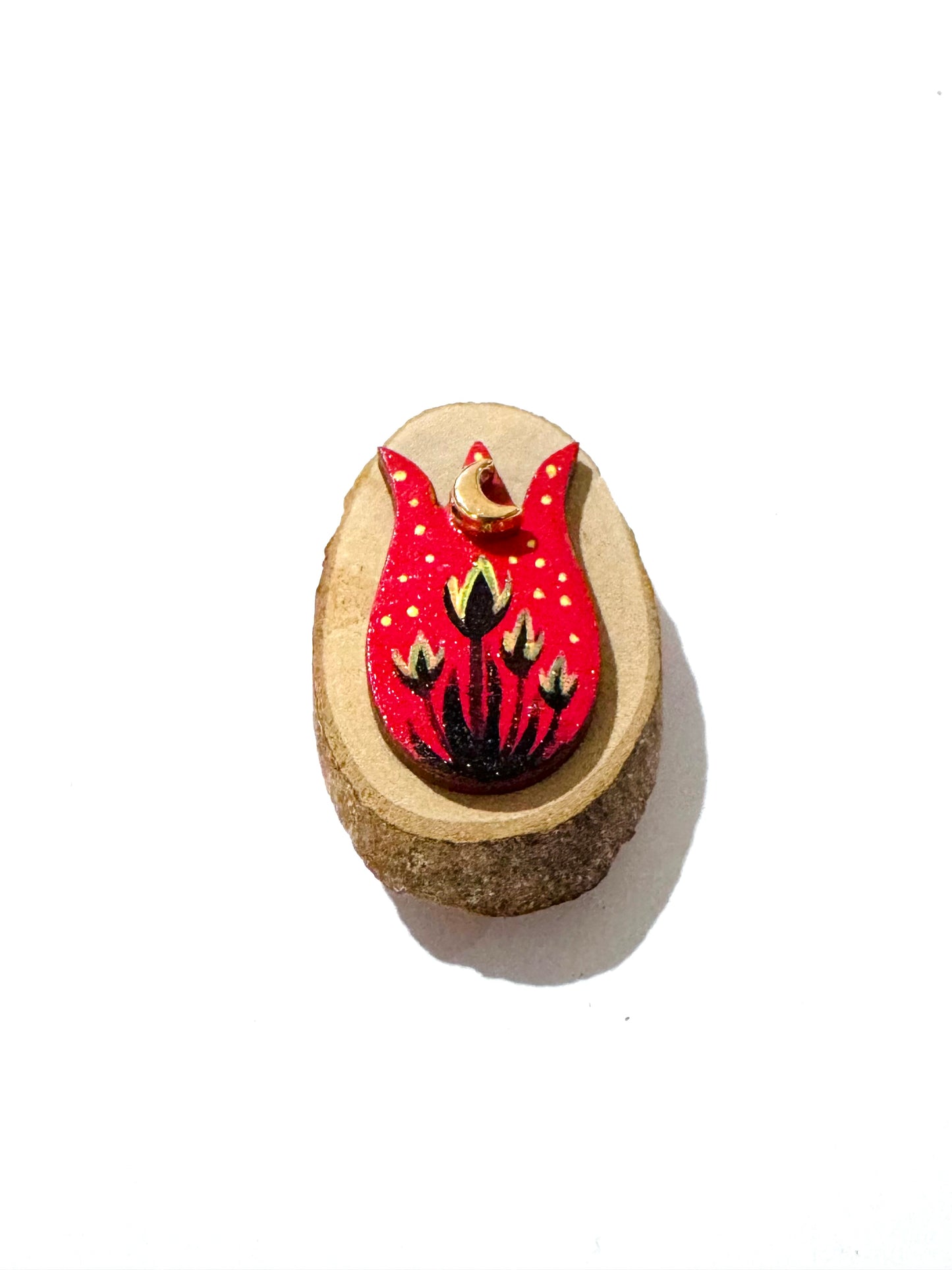 Hand-painted mini wood & steel tulip MAGNET / Kézzel festett mini fa & fém tulipán MÁGNES