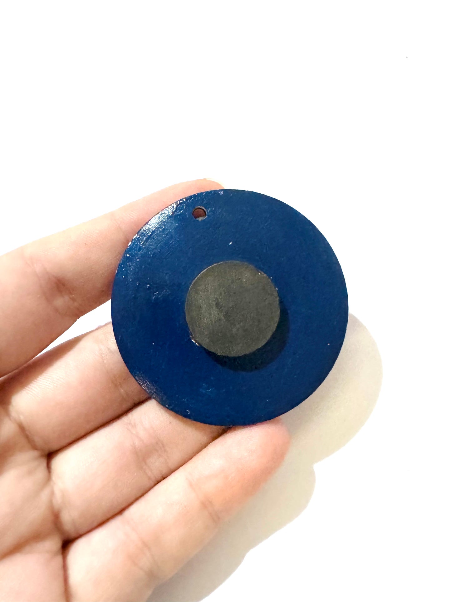 Hand-painted mini wood & steel round MAGNET / Kézzel festett mini fa & fém kerek MÁGNES