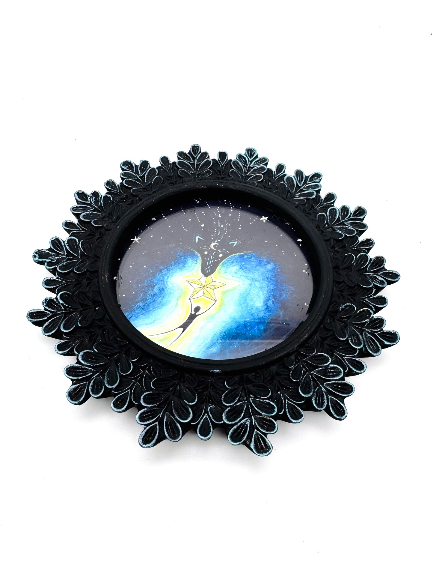 Mini round framed art print in an ornate frame / Mini kerek keretezett művészi nyomat díszes keretben