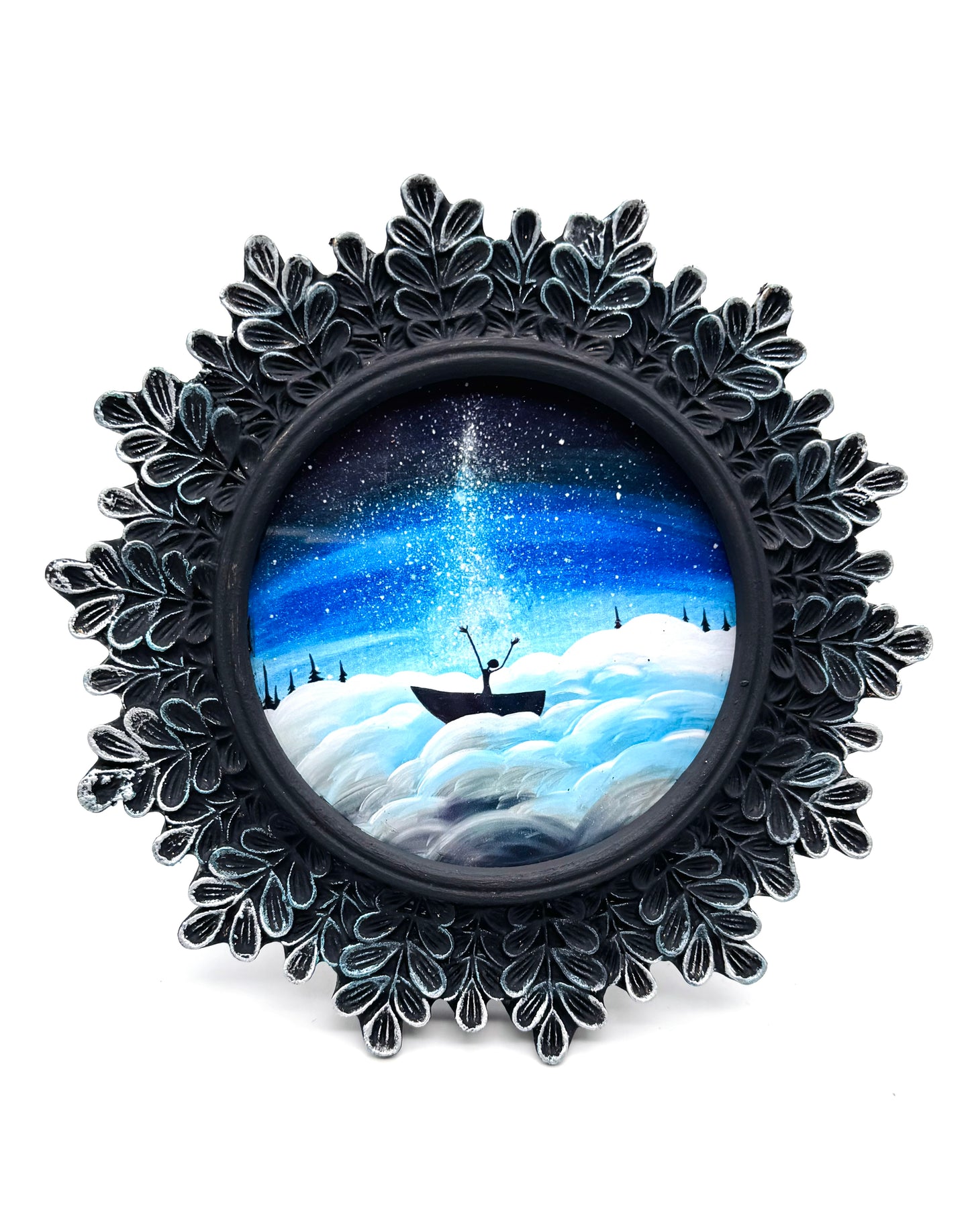 Mini round framed art print in an ornate frame / Mini kerek keretezett művészi nyomat díszes keretben