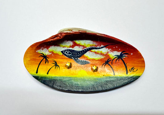 Kézzel festett kagylóhéj NAGY / Handpainted seashell BIG