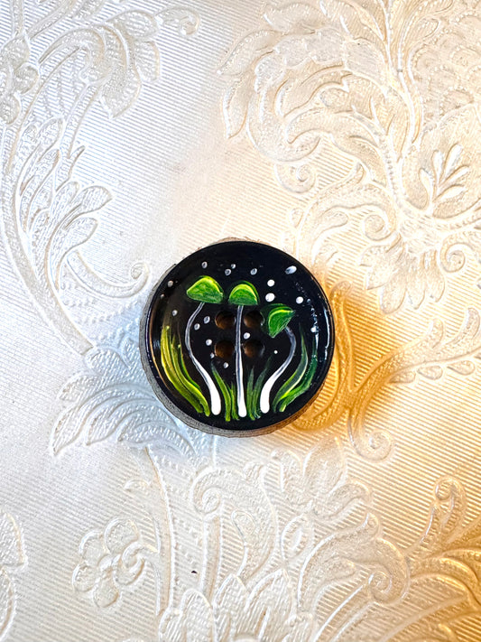Hand-painted mini wood & button MAGNET / Kézzel festett mini fakorong & gomb MÁGNES