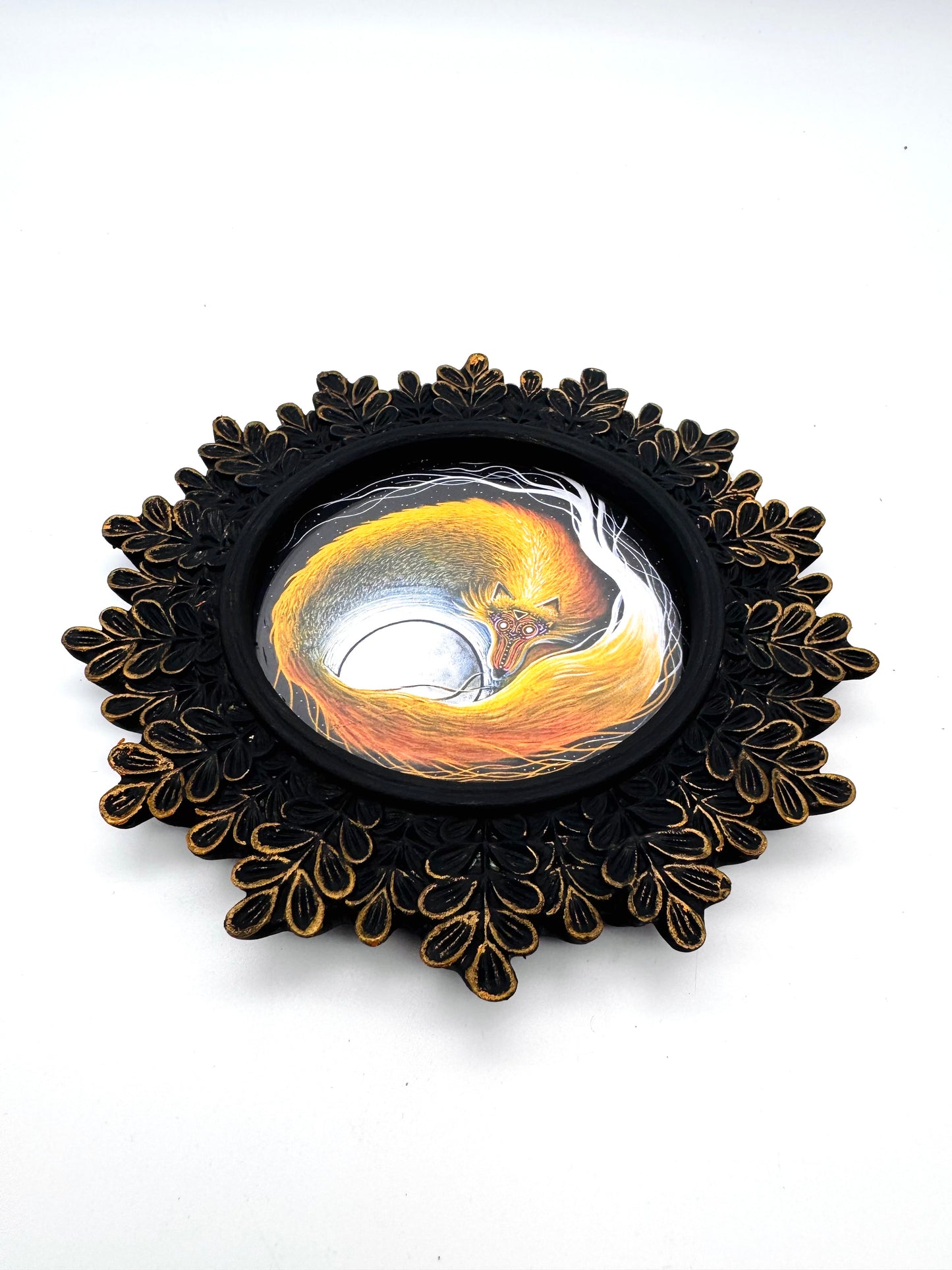 Mini round framed art print in an ornate frame / Mini kerek keretezett művészi nyomat díszes keretben