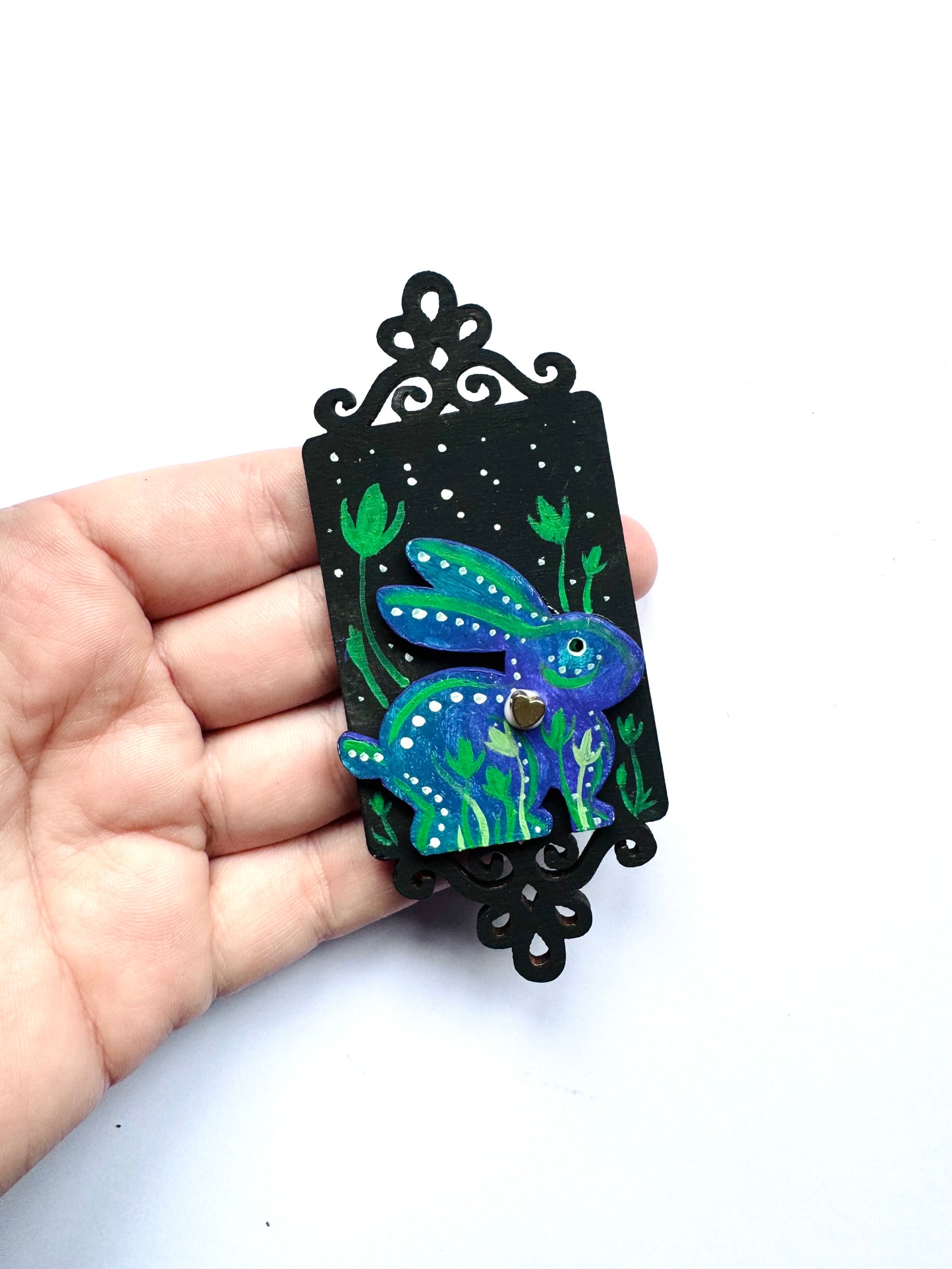 Hand-painted rabbit MAGNET / Kézzel festett nyuszi mágnes