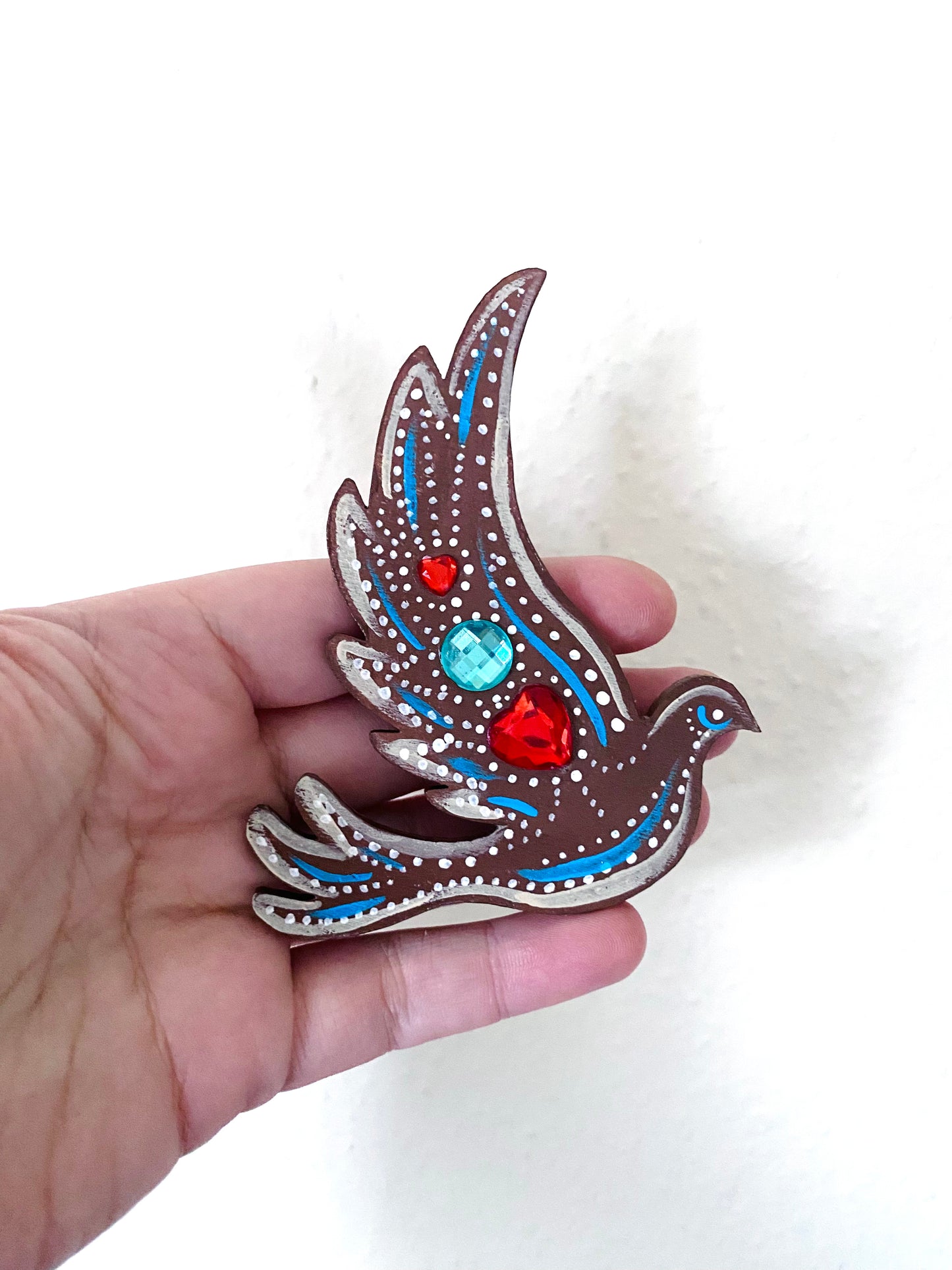 Hand-painted dove magnet / Kézzel festett galamb mágnes