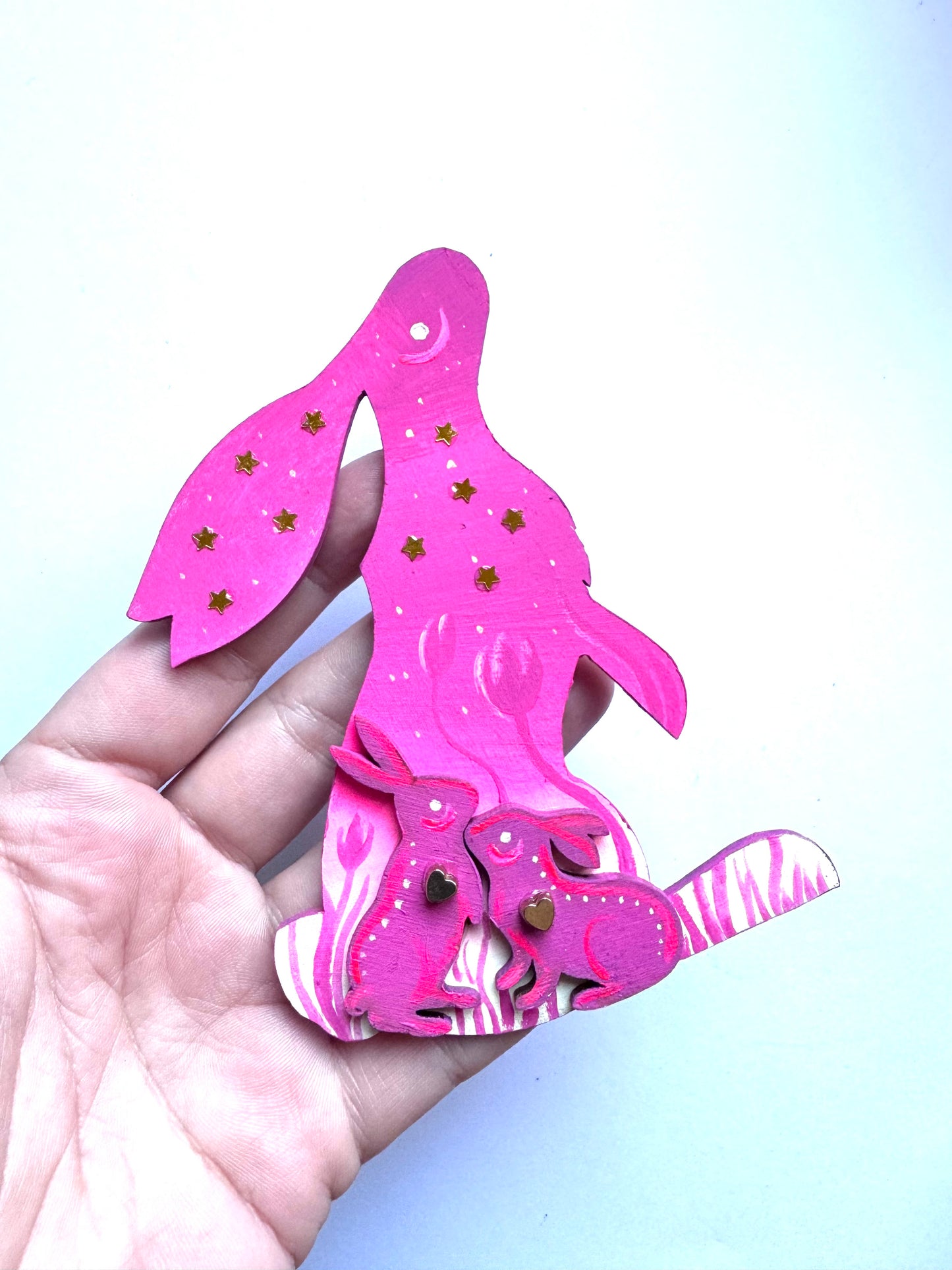 Hand-painted EYCIIR rabbit MAGNET / Kézzel festett EYCIIR nyuszi mágnes