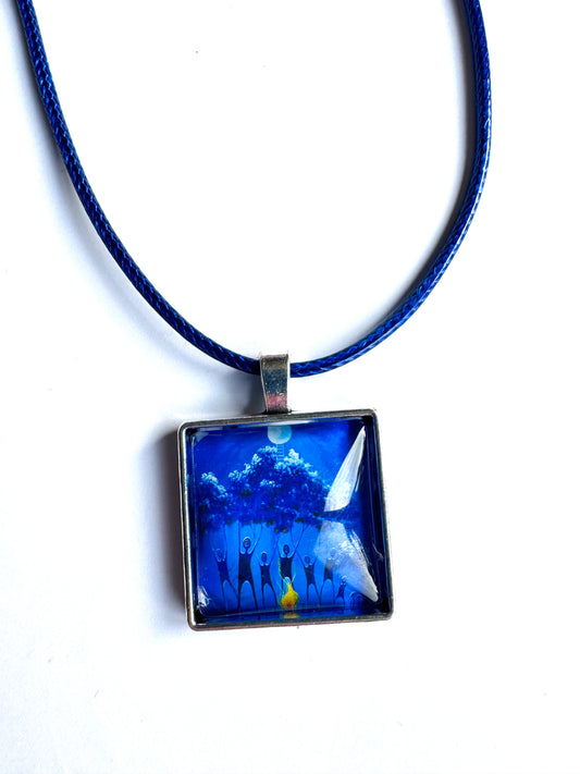 Square pendant / Négyzetes medál egyedi grafikával