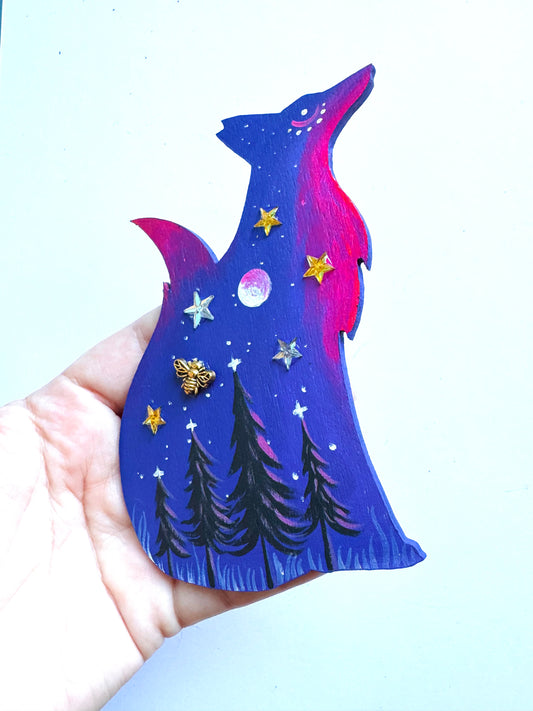 Hand-painted EYCIIR fox MAGNET / Kézzel festett EYCIIR róka mágnes