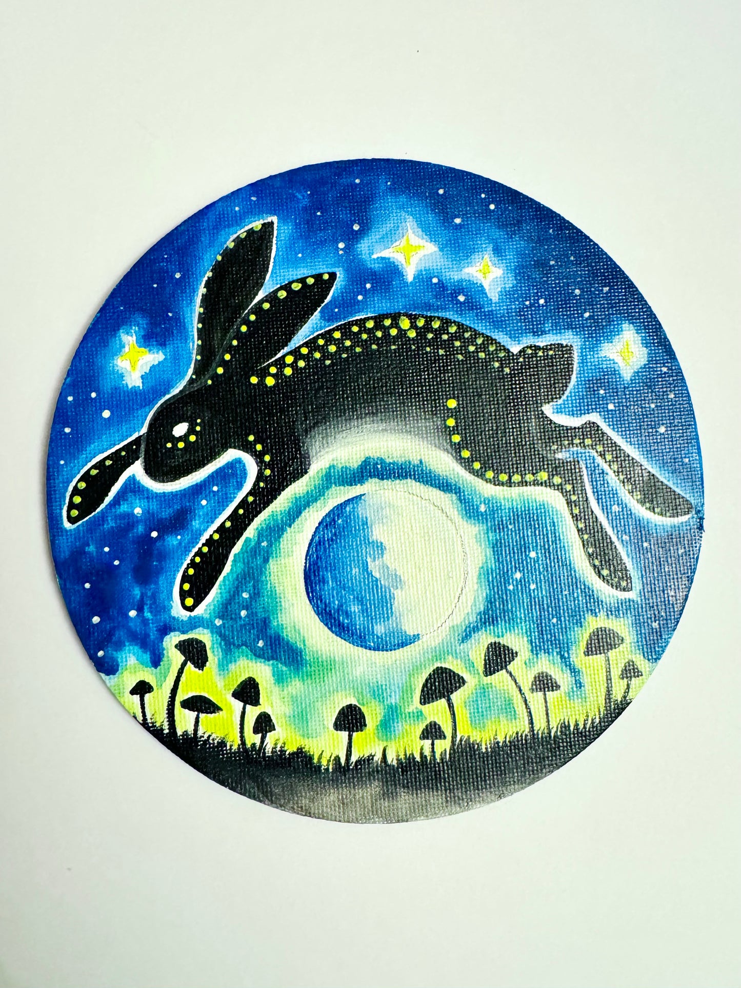 Original ROUND magnetic acrylic painting on canvas / Eredeti akrilfestmény KEREK vásznon (mágneses)