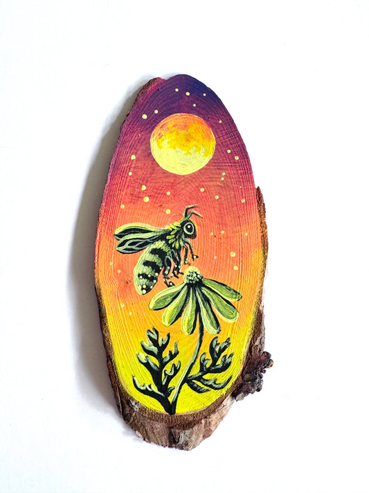 Hand-painted mini wood slice MAGNET / Kézzel festett mini fakorong mágnes