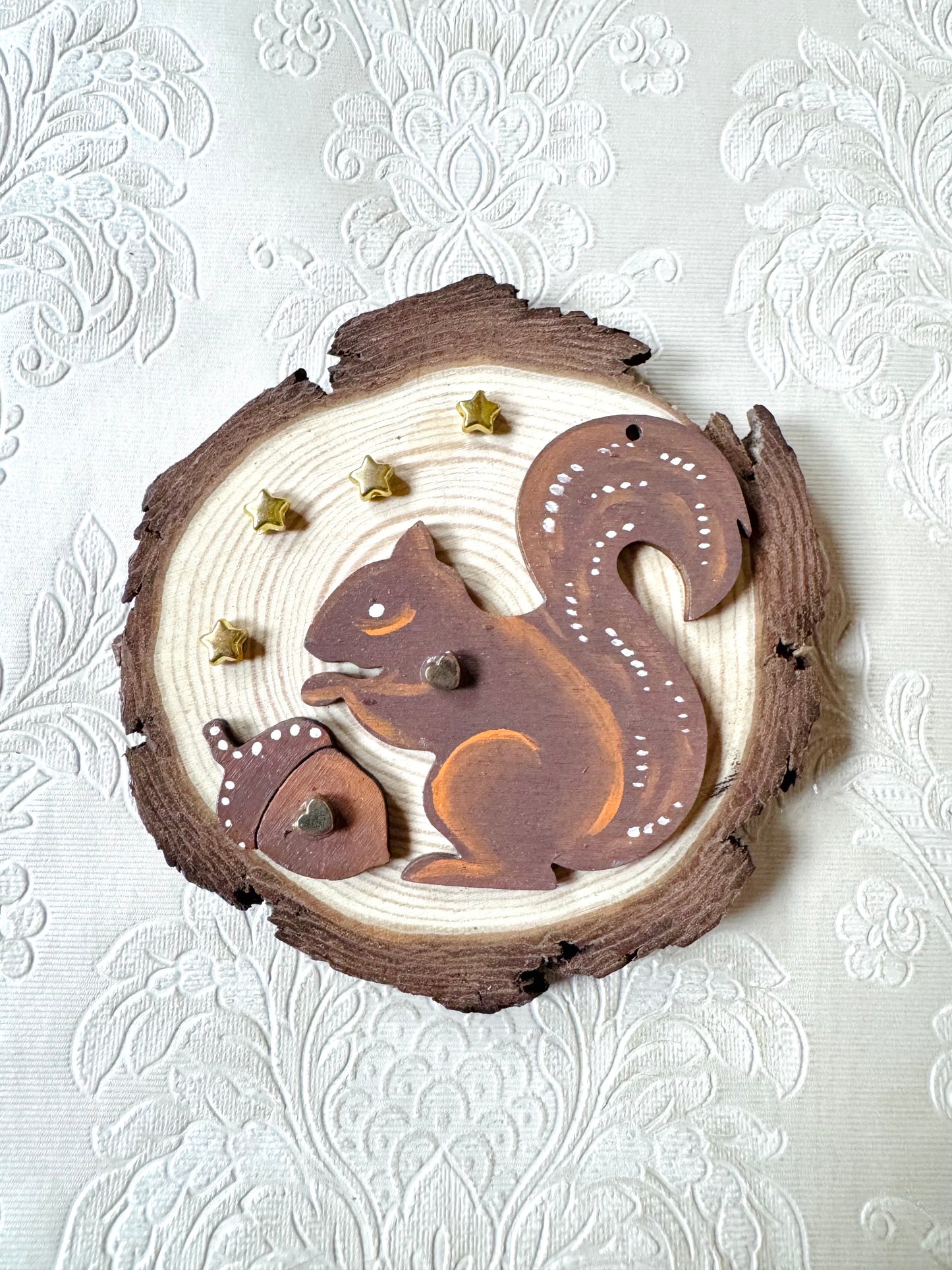 Hand-painted mini wood slice MAGNET / Kézzel festett mini fakorong mágnes