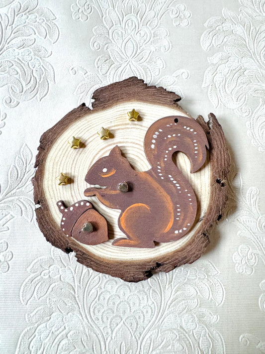 Hand-painted mini wood slice MAGNET / Kézzel festett mini fakorong mágnes