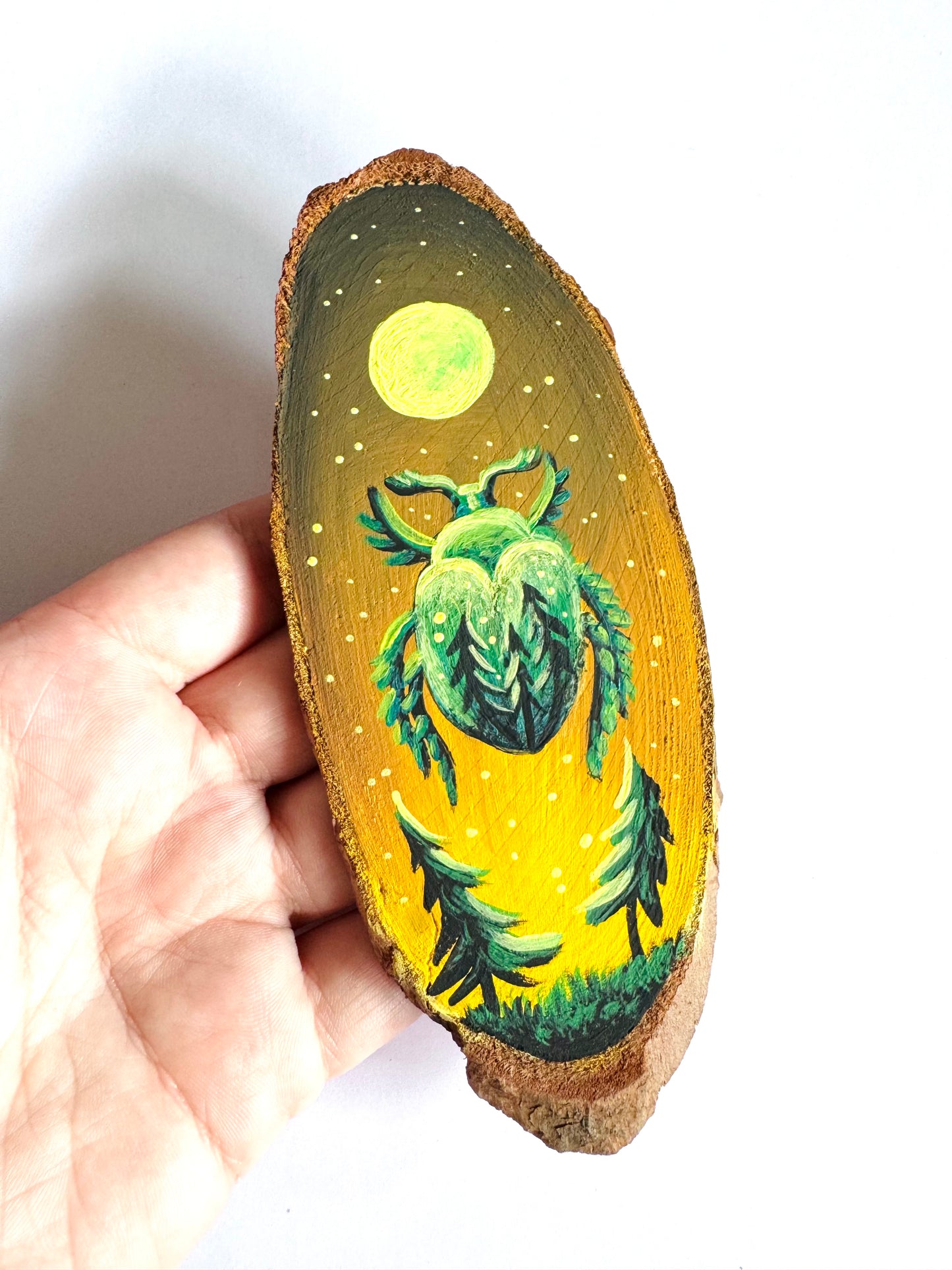 Hand-painted mini wood slice MAGNET / Kézzel festett mini fakorong mágnes