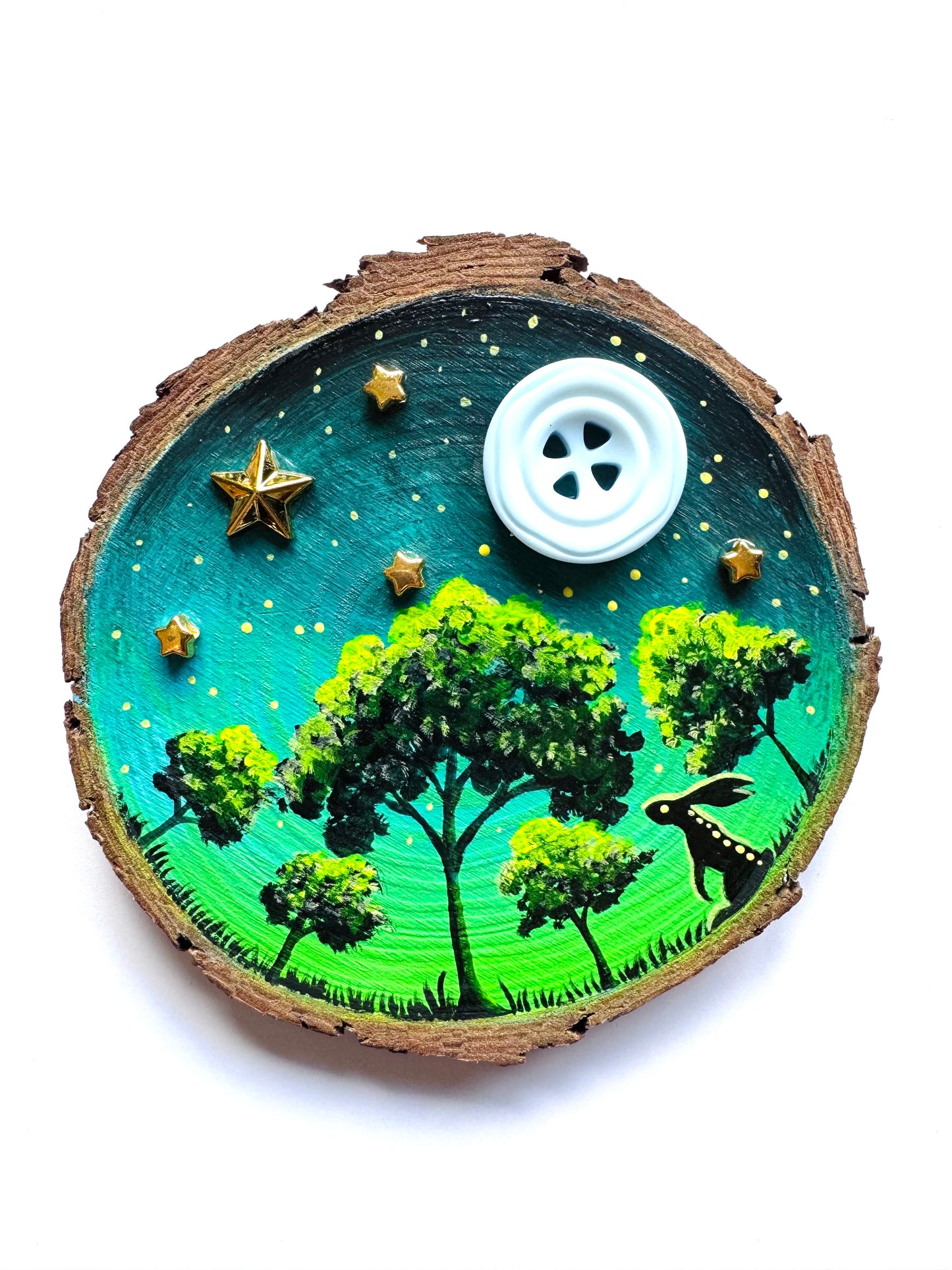 Hand-painted rustic wood slice smaller / Kézzel festett rusztikus fakorong kisebb