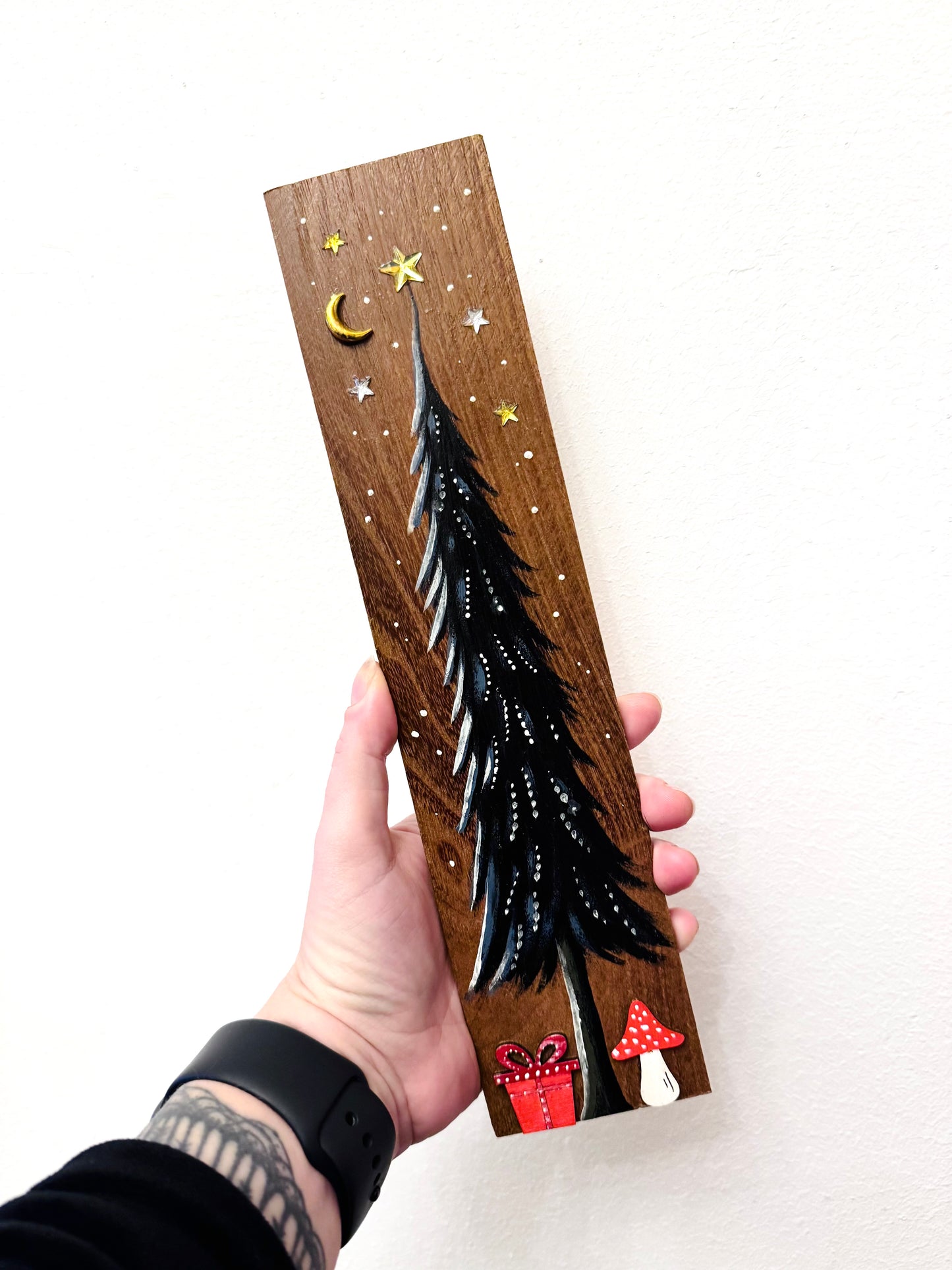 Parkettaléc-festmény KISEBB / Painting on wooden parquette strip, SMALLER SIZE