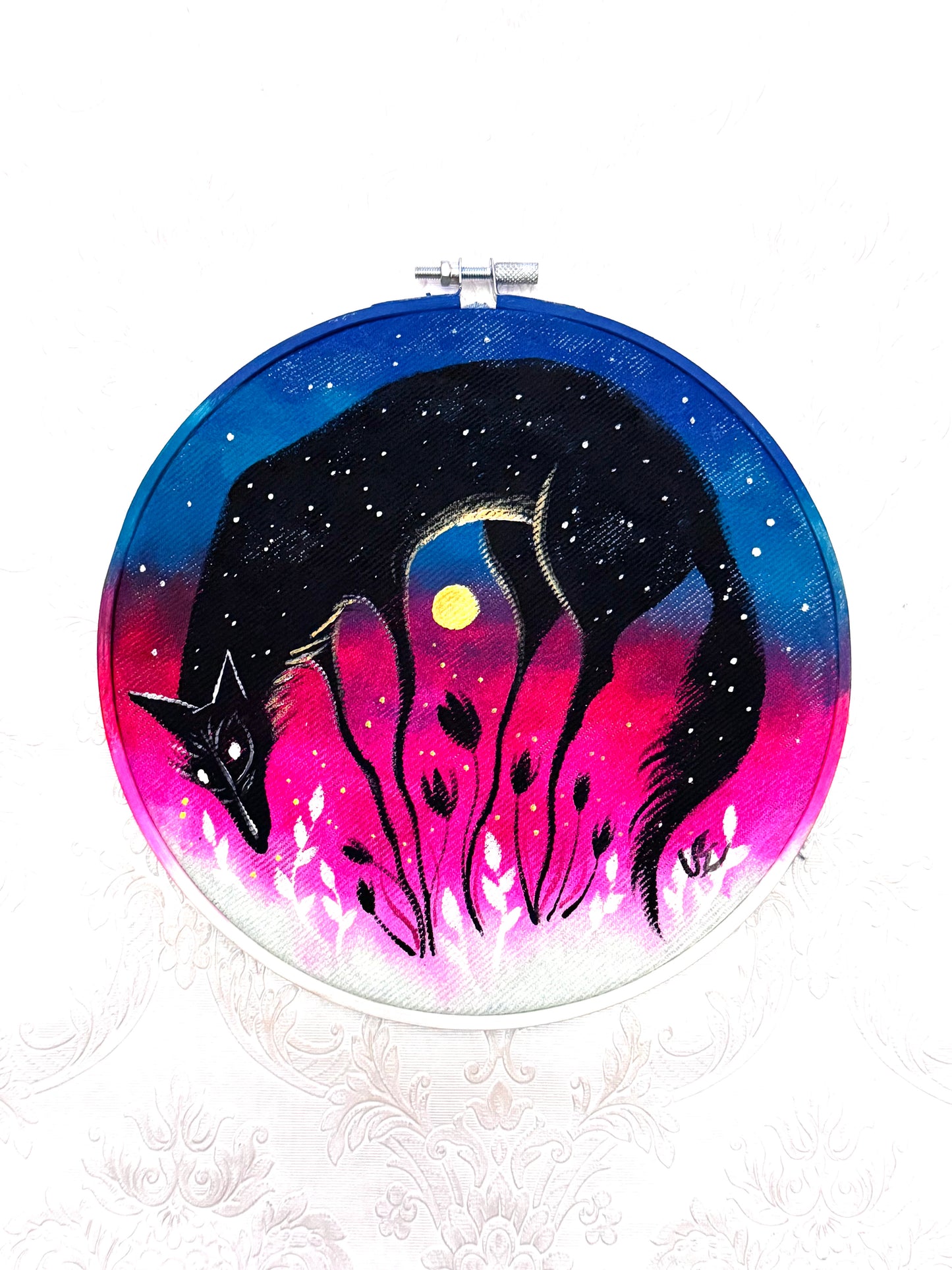 Original acrylic painting on upcycled denim / Eredeti akrilfestmény farmerre