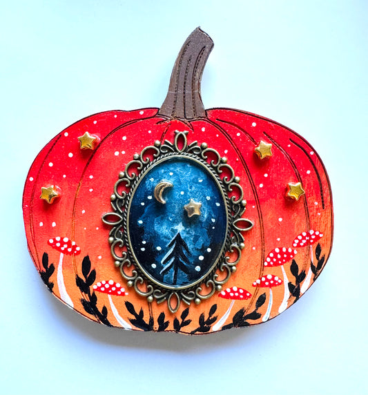 Hand-painted pumpkin MAGNET / Kézzel festett varázstök mágnes