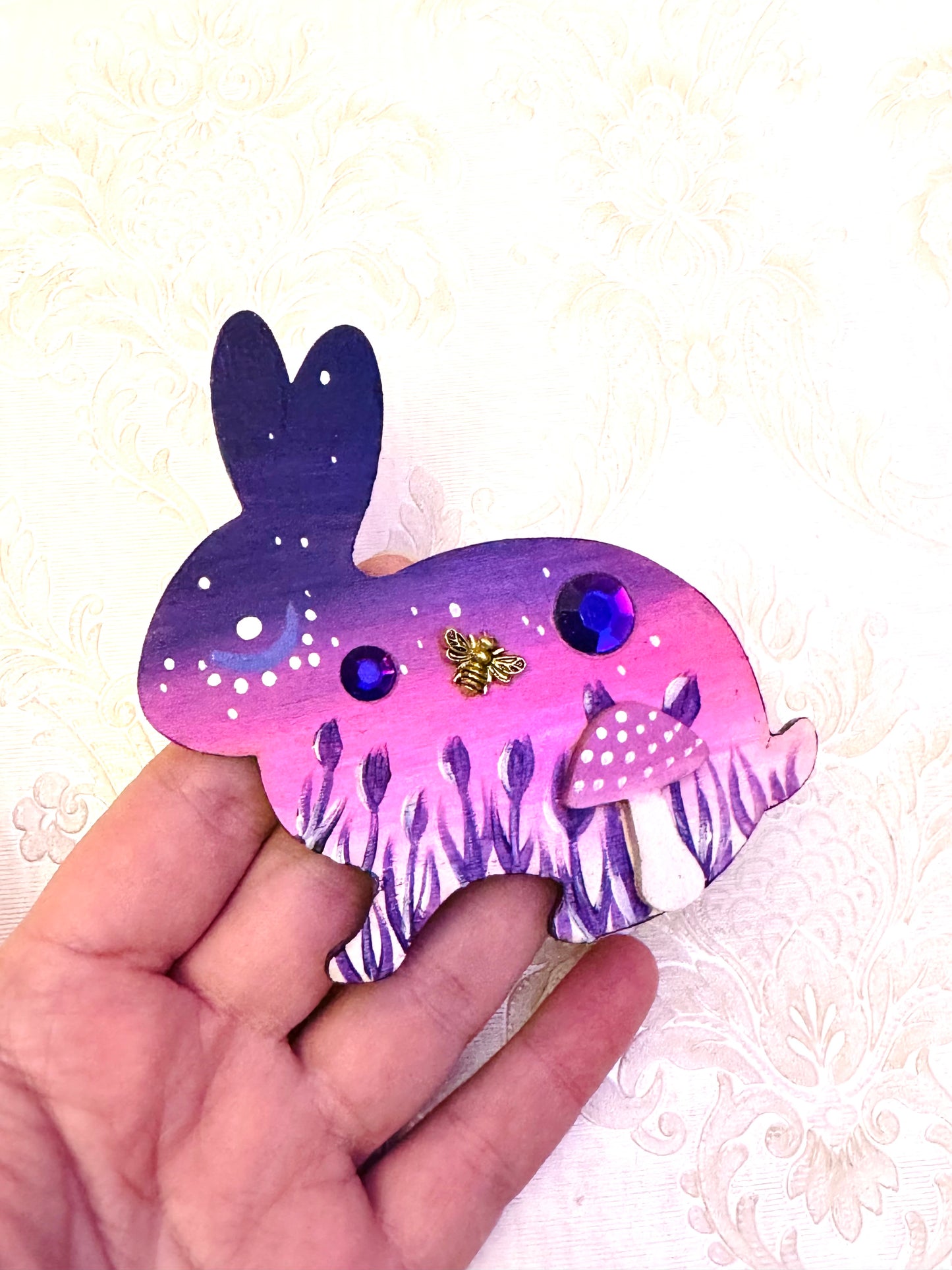 Hand-painted rabbit MAGNET / Kézzel festett nyuszi mágnes